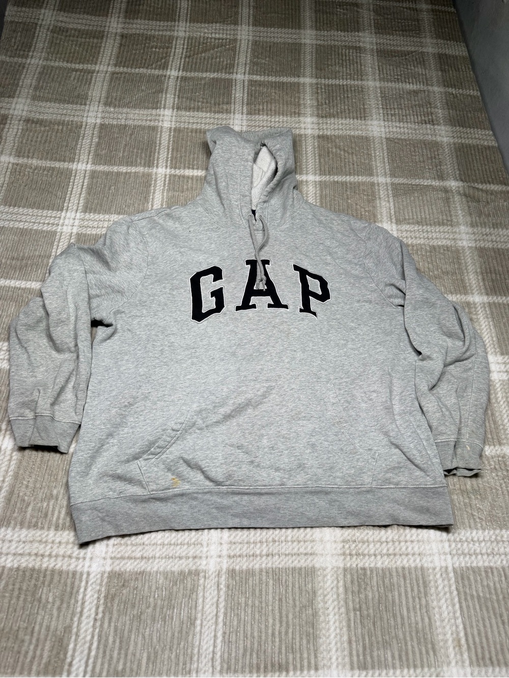 GAP Light Gray Crewneck Hoodie with Black Logo